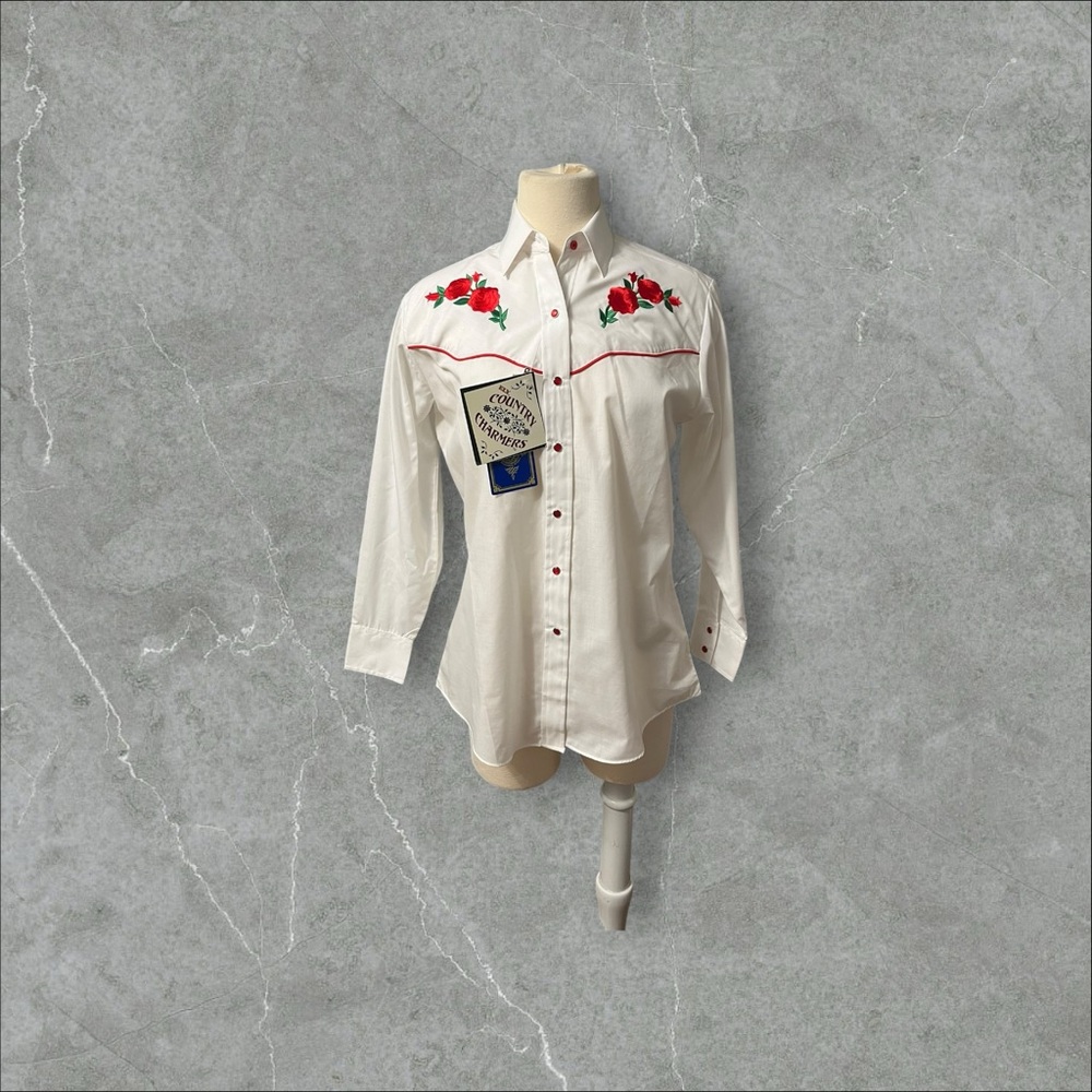 Red Rose Western Button Up - Picture 5 of 8